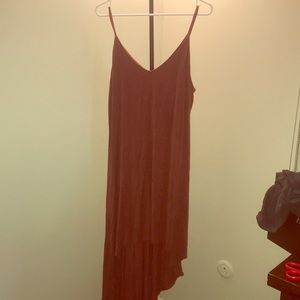 Burnt orange hi-low dress